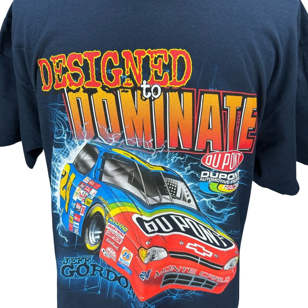 Vintage Chase‎ Authentics Jeff Gordon NASCAR T-Shirt Blue Men’s Large 1999 New - Picture 2 of 12